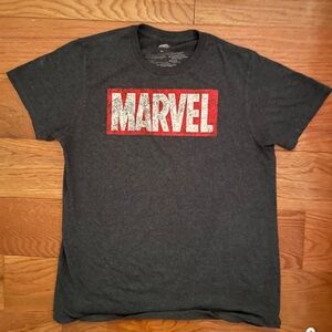 Marvel Charcoal Tee with Red Logo